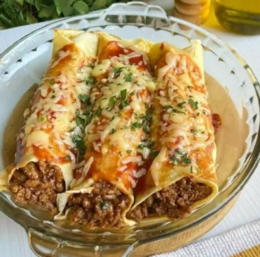 Panquecas Recheadas de Carne Moída