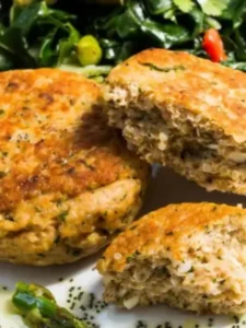 bolinho de salmão com quinoa