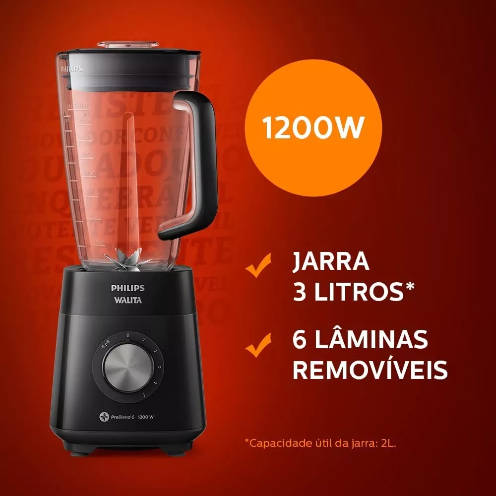 Liquidificador Série 5000 Philips Walita 1200w Ri2240 110v Cor Preto