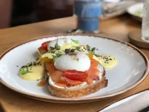 a plate of food on a table