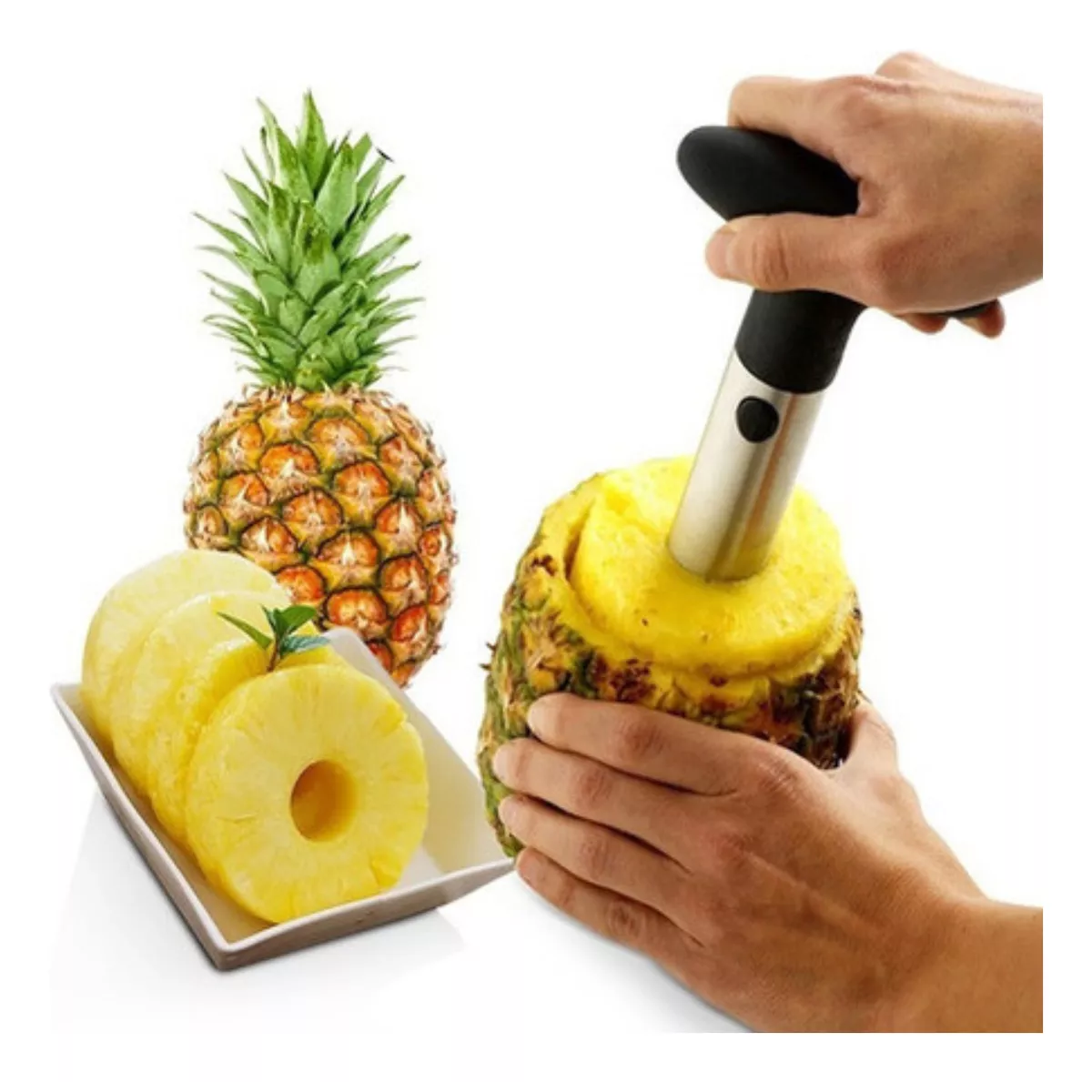 Descascador Fatiador De Abacaxi Em Aço Inox Espiral Cozinha