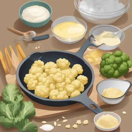 Este petisco é versátil e fácil de preparar. Seus ingredientes incluem couve-flor cozida, queijo parmesão, e farinha de amêndoas, que juntos proporcionam uma textura crocante por fora e macia por dentro. Quem experimenta, logo descobre que o sabor lembra muito o de um bolinho de arroz, mas com todos os benefícios de ser low carb. Além de ser uma opção deliciosa, o bolinho de couve-flor é também prático. Triturar a couve-flor é a única parte mais trabalhosa do processo, mas o resultado vale a pena. Acompanhe as receitas mais procuradas e aprenda diferentes formas de preparar este aperitivo que certamente se tornará um dos favoritos na sua cozinha. Receita de Bolinho de Couve-Flor Low Carb 