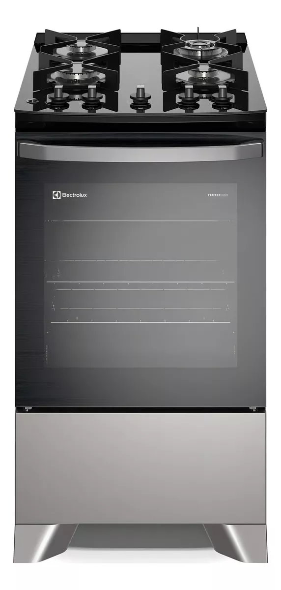 Fogão Electrolux 4 bocas Efficient com PerfectCook Prata FE4GS