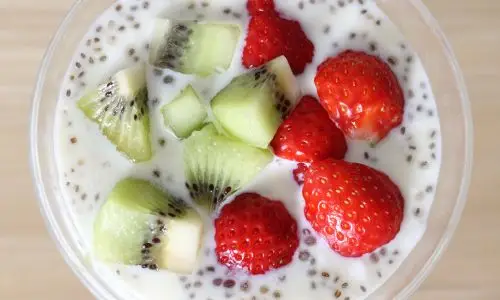 pudim de chia com kwi